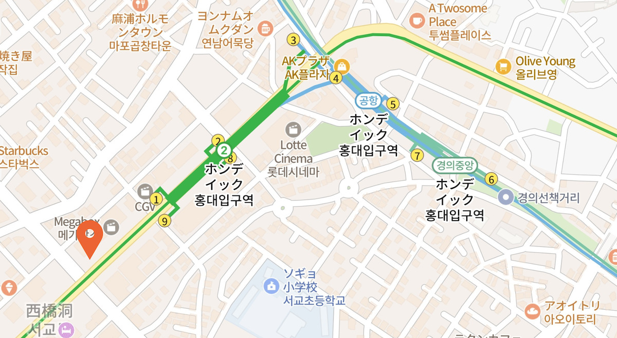 弘大（ホンデ）周辺のWOWPASS設置場所を紹介！地図付きで行き方も解説 | ふみろん