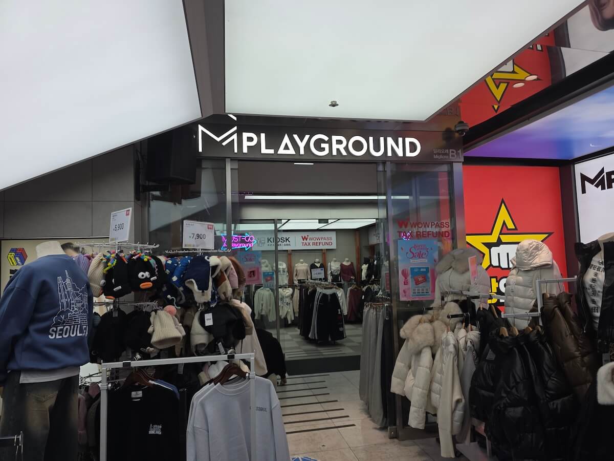 エムプレイグラウンド 明洞ミリオレ店 筆者撮影(ふみろん)